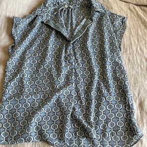 Max Studio Geometric Blue Blouse